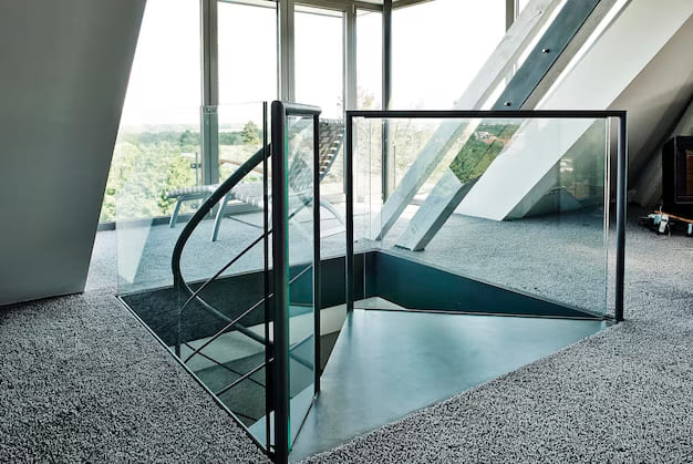 Стеклянное ограждение на стойках