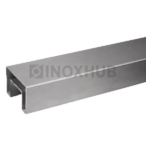 Труба с пазом 24×24 мм, профильная 60×40×1.5×6000 мм, AISI 201, ASTM A554, GRIT 320