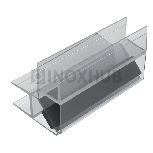Профиль (210-10 CL) магнит черный 90º/180º, L=2200 (1компл/2 шт), стекло 10.0 мм, ПВХ прозрачный БЕЛЫЙ