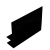Профиль (215-8 BLC) ус 25 мм, L=2200, стекло 8.0 мм, ПВХ Черный мат