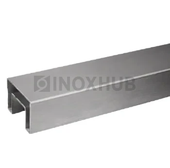 Труба с пазом 24×24 мм, профильная 40×40×1.5×6000 мм, AISI 304, ASTM A554, GRIT 320