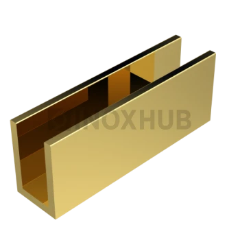 Профиль п-обр. (756 Gold), 19×13 мм L=3000, стекло 8.0 мм, полированный, под Золото