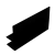 Профиль (214-8 BLC) ус 17 мм, L=2500, стекло 8.0 мм, ПВХ Черный мат