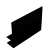 Профиль (215-8 BLC) ус 25 мм, L=2200, стекло 8.0 мм, ПВХ Черный мат
